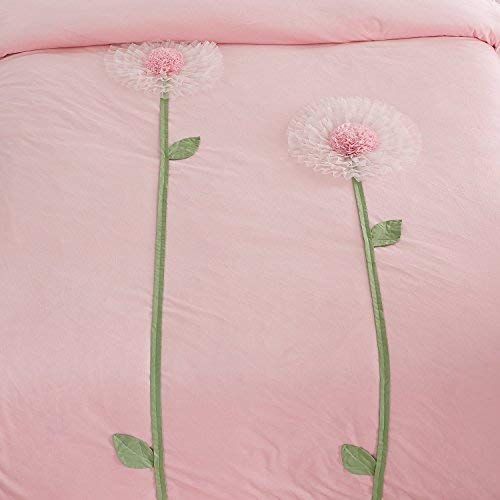  Norson bedding set Norson Cute Girls Bedding Set Queen Size Korean White Lace Ruffle Bedding Set 3PCS(Pink, Twin)