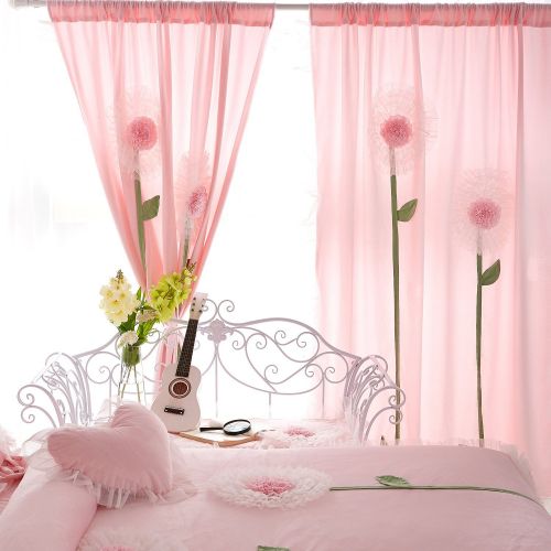  Norson bedding set Norson Cute Girls Bedding Set Queen Size Korean White Lace Ruffle Bedding Set 3PCS(Pink, Twin)