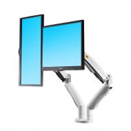 NB North Bayou Dual Monitor Desk Mount Stand Full Motion Swivel Computer Monitor Arm fits 2 Screens up to 32 19.8lbs Each Monitor（White）