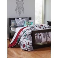 North Rue Decor Teen Girls Turquoise Dreamcatcher Southwestern Style Native American Feathers 3pc Full Size Comforter Set