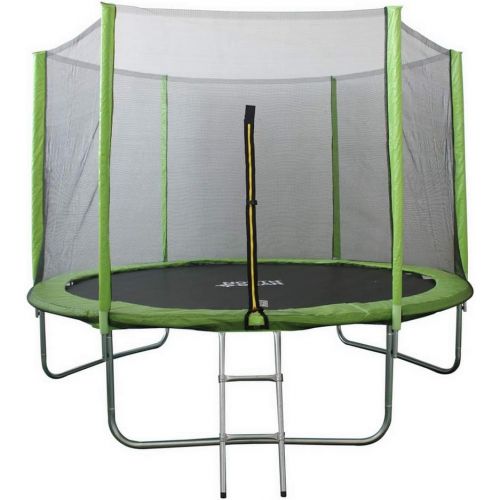  North Gear 10 Foot Trampoline Set with Safety Enclosure and Ladder