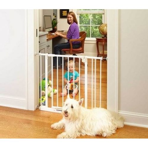  North States Easy Close 38.5 Inch Metal Baby Pet Safety Gate, White (3 Pack)