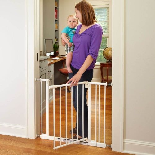  North States Easy Close 38.5 Inch Metal Baby Pet Safety Gate, White (3 Pack)