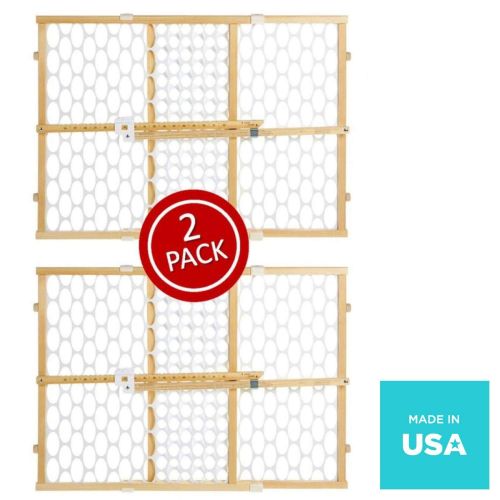  North States 42 Wide Quick-Fit Oval Mesh Baby Gate: Easy Installation Equipped with Memory Feature....