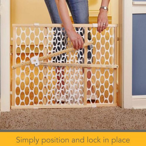  North States 42 Wide Quick-Fit Oval Mesh Baby Gate: Easy Installation Equipped with Memory Feature....