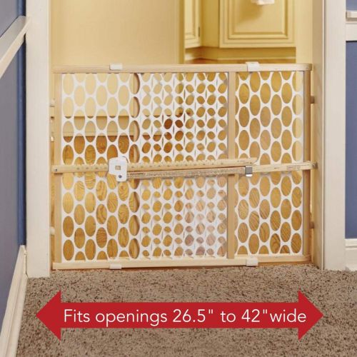  North States 42 Wide Quick-Fit Oval Mesh Baby Gate: Easy Installation Equipped with Memory Feature....