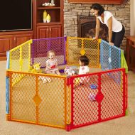 Superyard Indoor-Outdoor 6-Panel Play Yard by North States: Safe play area anywhere - Folds up with carrying strap for easy travel. Freestanding. 192 length, 18.5 sq. ft. enclosure