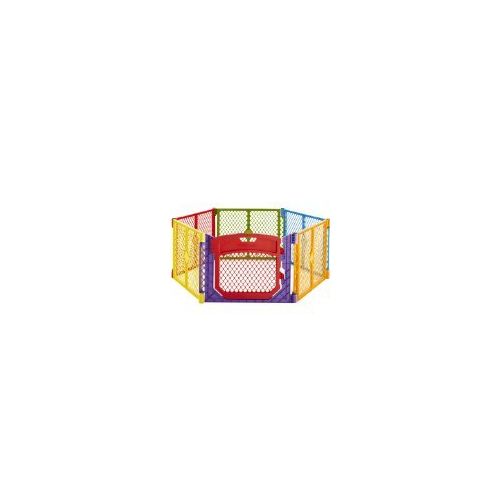  Superyard Indoor-Outdoor 6-Panel Play Yard by North States: Safe play area anywhere - Folds up with carrying strap for easy travel. Freestanding. 192 length, 18.5 sq. ft. enclosure