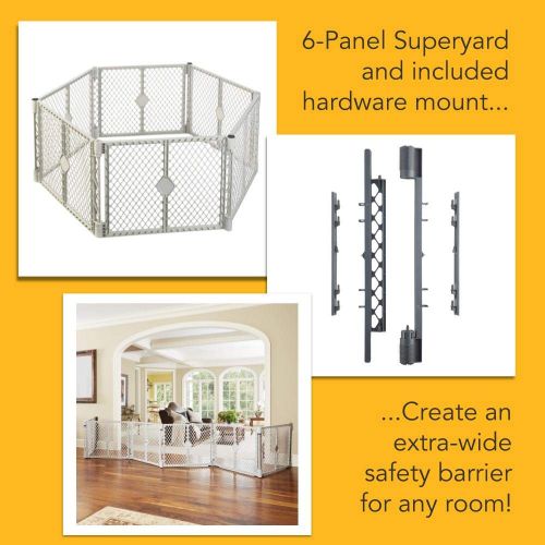  North States Superyard 6-Panel Play Yard/Barrier with Wall Mount Kit - 201: Create a Safe Play Area...