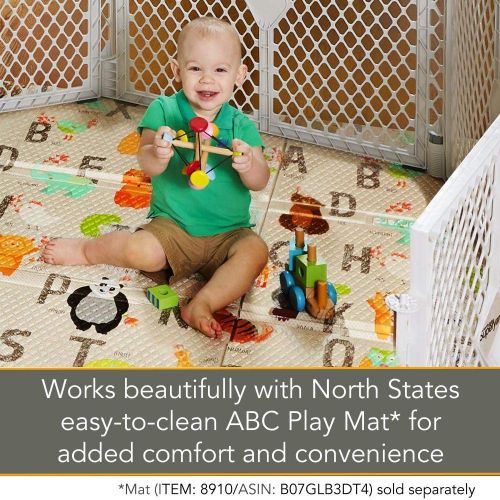  North States Superyard 6-Panel Play Yard/Barrier with Wall Mount Kit - 201: Create a Safe Play Area...