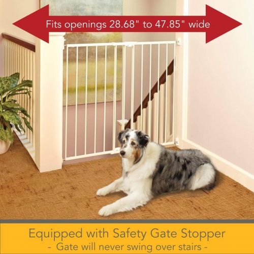  North States 47.85 Tall Easy Swing and Lock Baby Gate: Ideal for stairways, swings to self-lock. Hardware mount. Fits 28.68-47.85 wide (36 tall, Soft White)