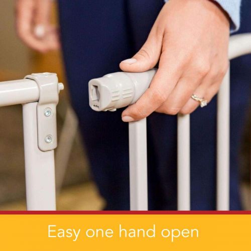  North States 38.25 Arched Auto-Close Baby Gate with Easy-Step: Pressure or hardware mount (mounts included). Two extensions included. Fits 28.5-38.25 wide (30 tall, Gray)