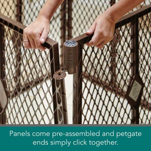  North States Pet North States MyPet 34 Sq. Ft. Petyard Passage: 8-panel pet enclosure with lockable pet door. Freestanding, 7 sq. ft - 34 sq. ft. (26 tall, Brown)