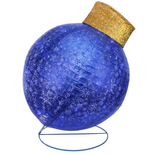  Northlight 36 Pre-Lit Twinkling LED Blue Glitter Ball Ornament Christmas Yard Art Decoration