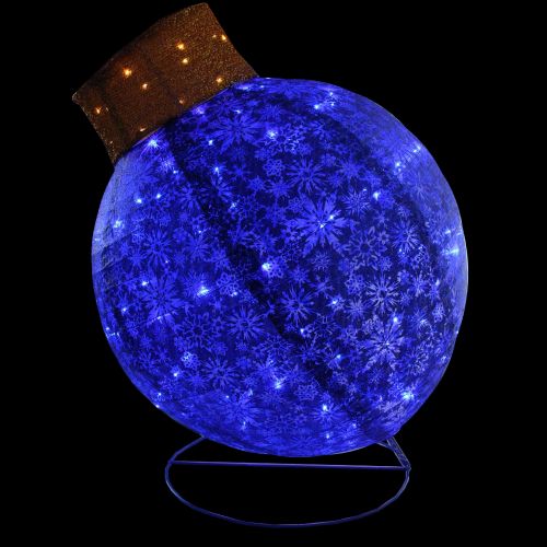  Northlight 36 Pre-Lit Twinkling LED Blue Glitter Ball Ornament Christmas Yard Art Decoration
