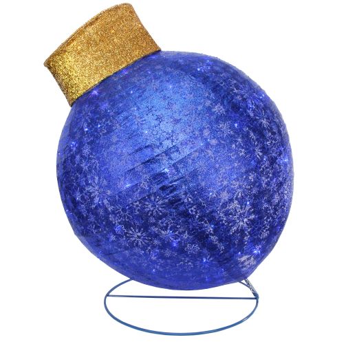  Northlight 36 Pre-Lit Twinkling LED Blue Glitter Ball Ornament Christmas Yard Art Decoration