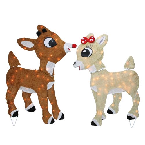  Northlight 32 Rudolph The Red Nosed Reindeer and Clarice Outdoor Christmas Decoration