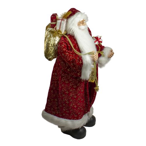  Northlight Standing Santa Claus in Long Red and Gold Robe with Gifts Christmas Figurine