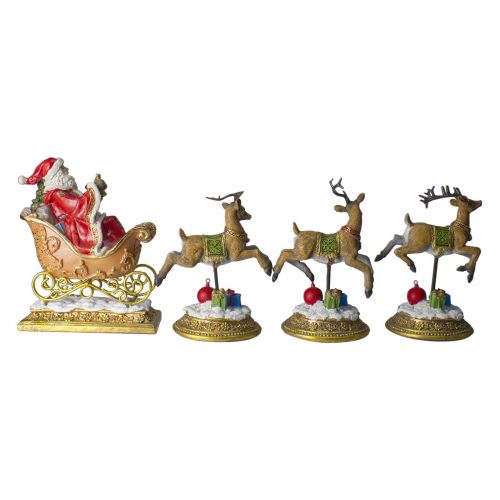  Northlight Glittered Santa and Reindeer Christmas Stocking Holder - Set of 4