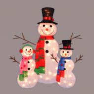 Northlight 3 Piece Tinsel Snowman Family Pre Lit Outdoor Yard Art Set