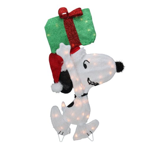  Northlight 32 Pre-Lit Peanuts Snoopy with a Present Christmas Outdoor Decoration