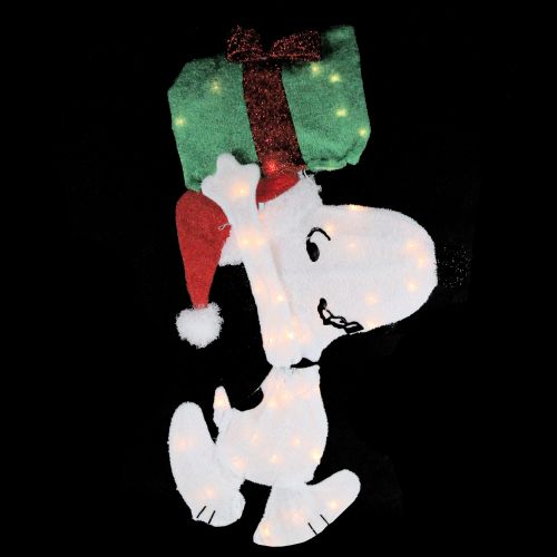  Northlight 32 Pre-Lit Peanuts Snoopy with a Present Christmas Outdoor Decoration