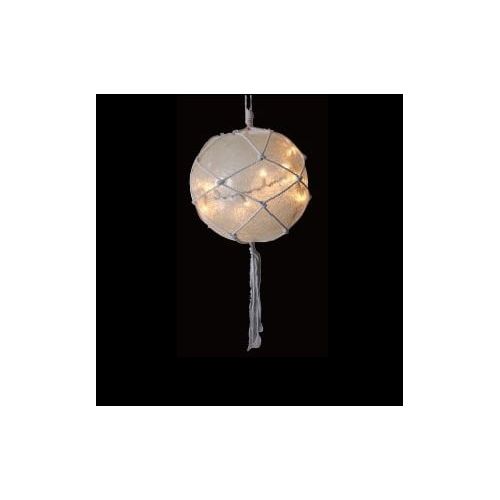  Northlight 11.5 Lighted Roped Off-White Ball Outdoor Christmas Decoration - Clear Lights