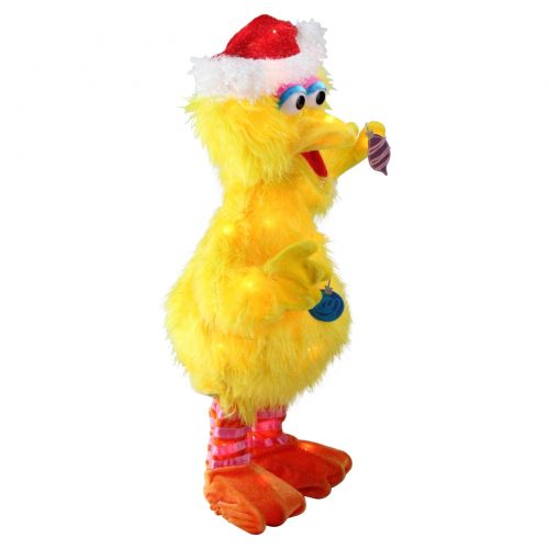  Northlight 18 in. Pre-Lit Sesame Street Big Bird in a Santa Hat Yard Art Decoration