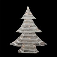 Northlight 24.5 Battery Operated White and Silver Glittered LED Lighted Christmas Tree Table Top Decoration