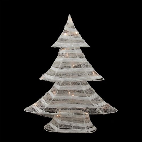  Northlight 24.5 Battery Operated White and Silver Glittered LED Lighted Christmas Tree Table Top Decoration