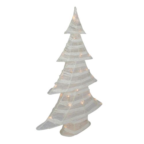  Northlight 24.5 Battery Operated White and Silver Glittered LED Lighted Christmas Tree Table Top Decoration