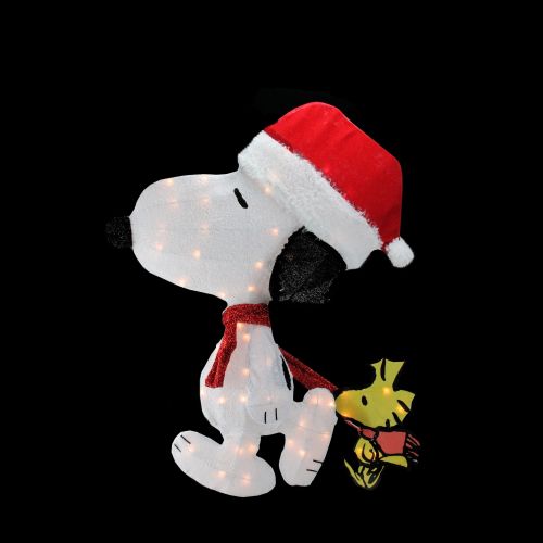  Northlight 32 in. Pre Lit Peanuts Snoopy and Woodstock Yard Art Decoration