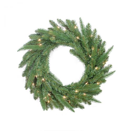  Northlight 24 Pre-Lit PEPVC Mixed Pine Artificial Christmas Wreath - Clear Lights