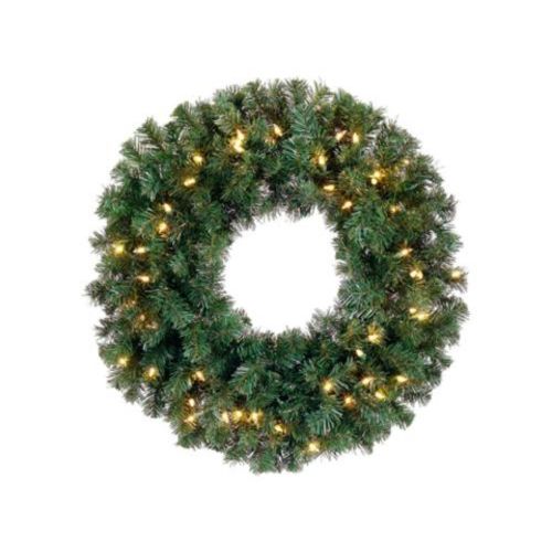  Northlight 24 Pre-Lit Deluxe Windsor Pine Artificial Christmas Wreath - Clear Lights
