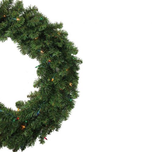  Northlight 24 in. Pre Lit Artificial Canadian Pine Christmas Wreath