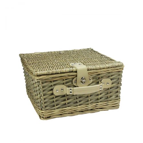  Northlight 4-Person Hand Woven Warm Gray and Natural I Love Paris Willow Picnic Basket Set with Accessories