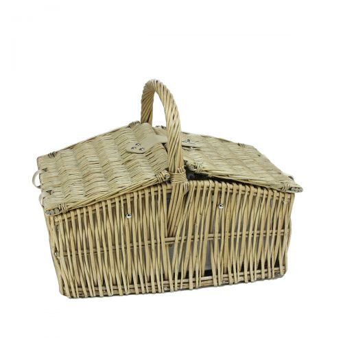  Northlight CH36820 Hand Woven Warm Gray and Natural Willow Picnic Basket Set