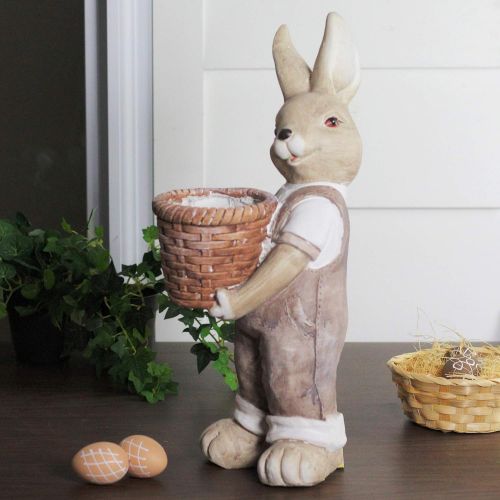  Northlight 17.5 Neutral Tones Easter Boy Rabbit Outdoor Garden Planter