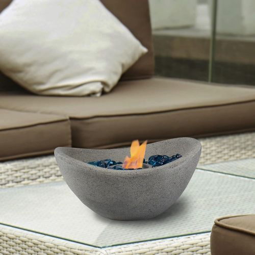  Northlight 15 Bio Ethanol Portable Tabletop Concrete Bowl Fireplace