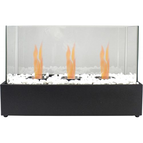  Northlight 17.75 Bio Ethanol Ventless Portable Tabletop Triple Fireplace with Flame Guard
