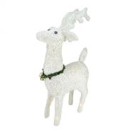 Northlight Seasonal Lighted White Plush Glittered Reindeer Christmas Decoration