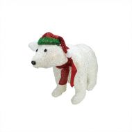 Northlight Seasonal White Plush Glittered Polar Bear Christmas Decoration