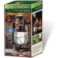 [아마존베스트]Northpoint Vintage Style Copper Hurricane Lantern with 12 LEDs and 150 Lumen Light Output and Dimmer switch, Battery Operated Hanging Lantern for Indoors and Outdoor Usage