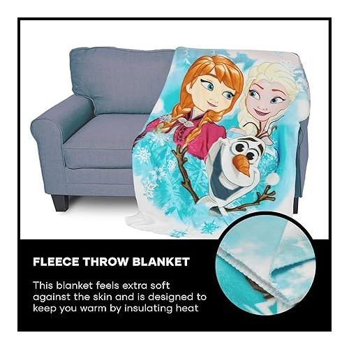  Northwest Disney Frozen, 'Snow Journey' Fleece Throw Blanket, 45' x 60', Multi Color, 1 Count