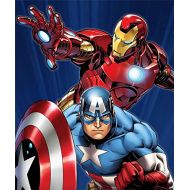 Northwest Disney Marvel Avengers Captain America and Iron Man 48x60 Inches Size Royal Plush Blanket - Earth Defenders