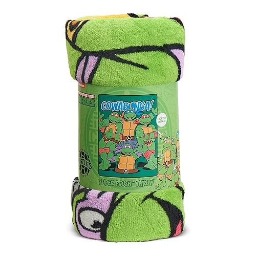  Northwest Nickelodeon Fleece Throw Blanket Teenage Mutant Ninja Turtles, Cowabunga Dudes, 46