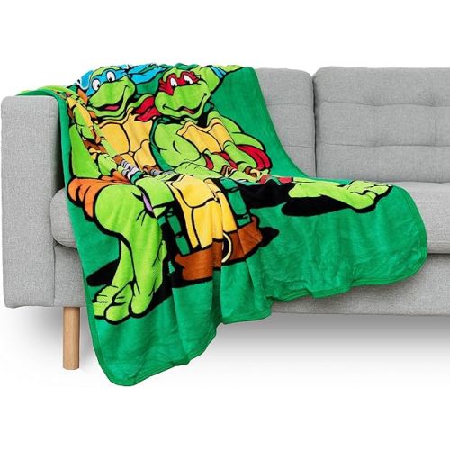  Northwest Nickelodeon Fleece Throw Blanket Teenage Mutant Ninja Turtles, Cowabunga Dudes, 46