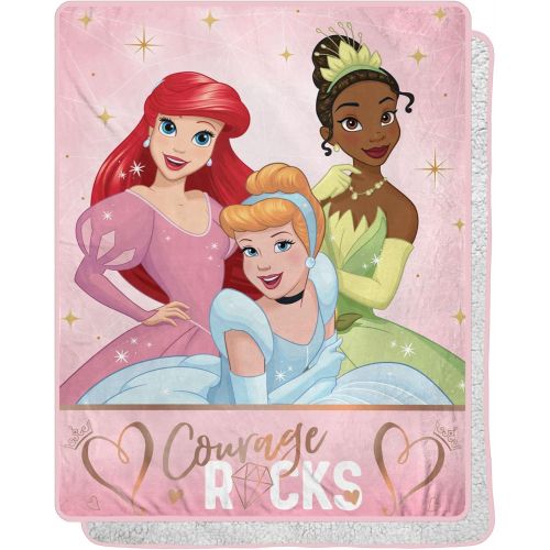  Northwest Disney Princesses Rocking Princesses Silk Touch Sherpa Throw Blanket, 40 x 50