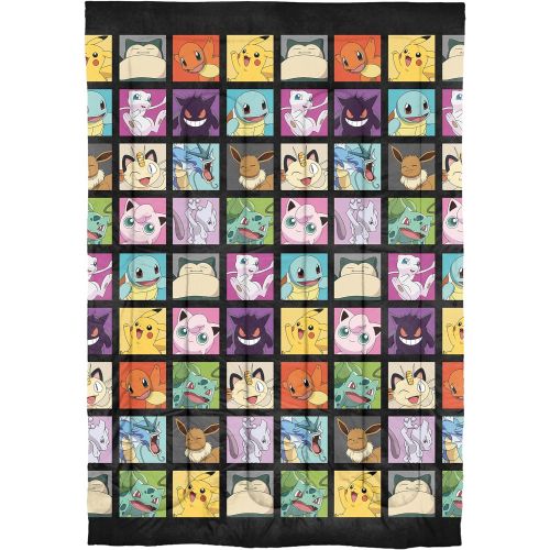포켓몬 [아마존베스트]Pokemon, Kanto Favorites Twin Bed in a Bag Set, 64 x 86, Multi Color