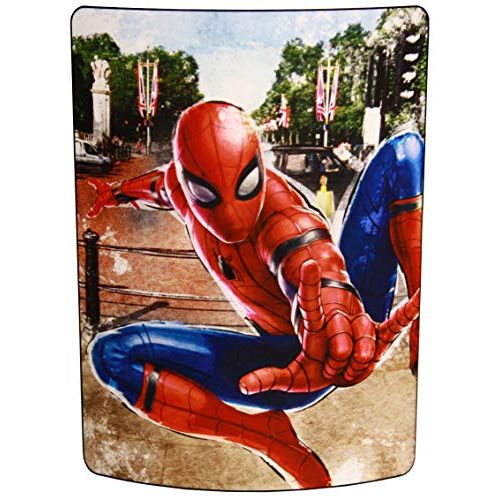 마블시리즈 [아마존베스트]Marvel Spider-Man: Far from Home, Back in the Neighborhood Micro Raschel Throw Blanket, 46 x 60, Multi Color